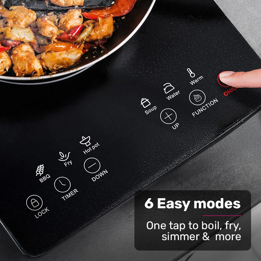 EUROCHEF Induction Cooktop 2000W 9 Heat Levels Fast