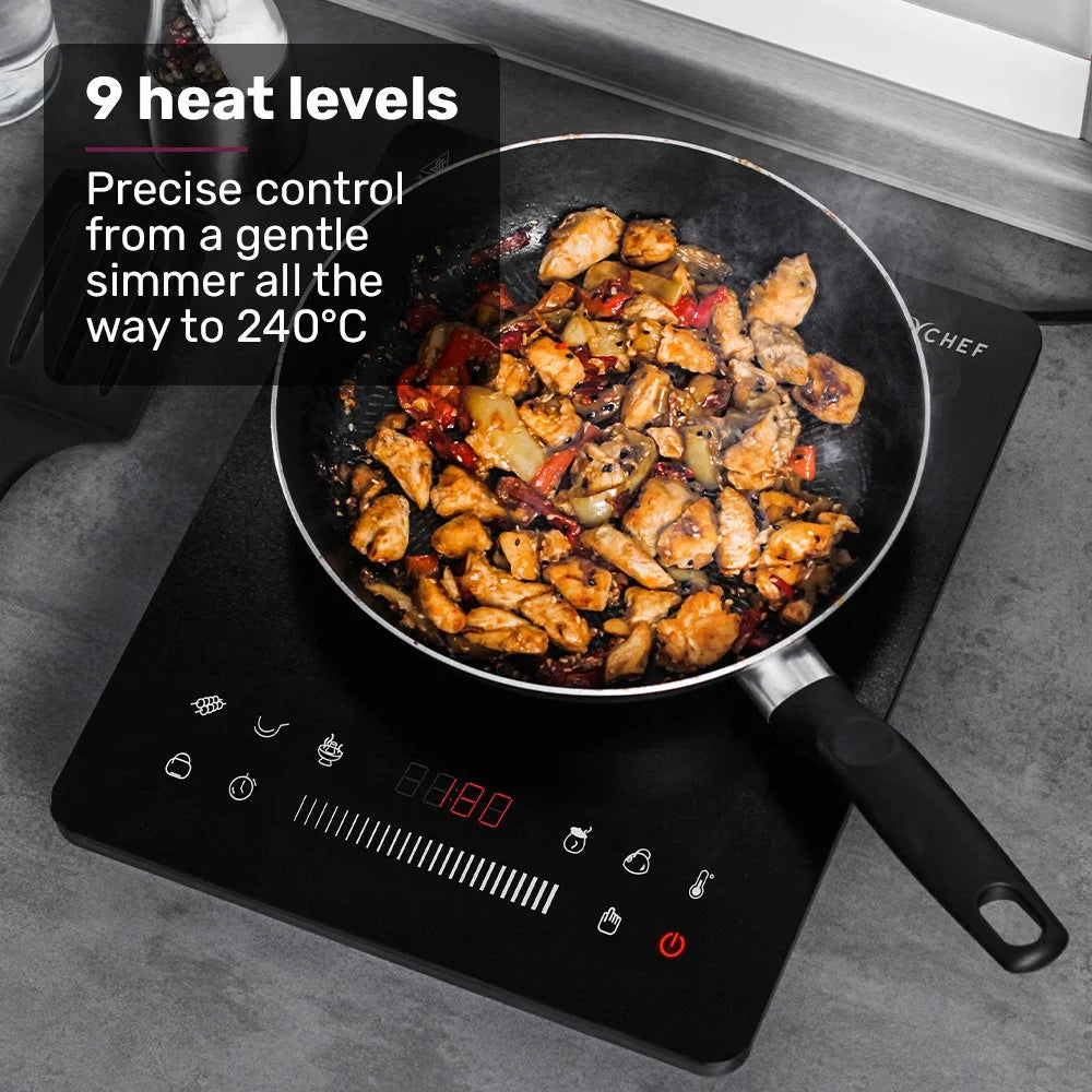 EUROCHEF Induction Cooktop 2000W 9 Heat Levels Fast