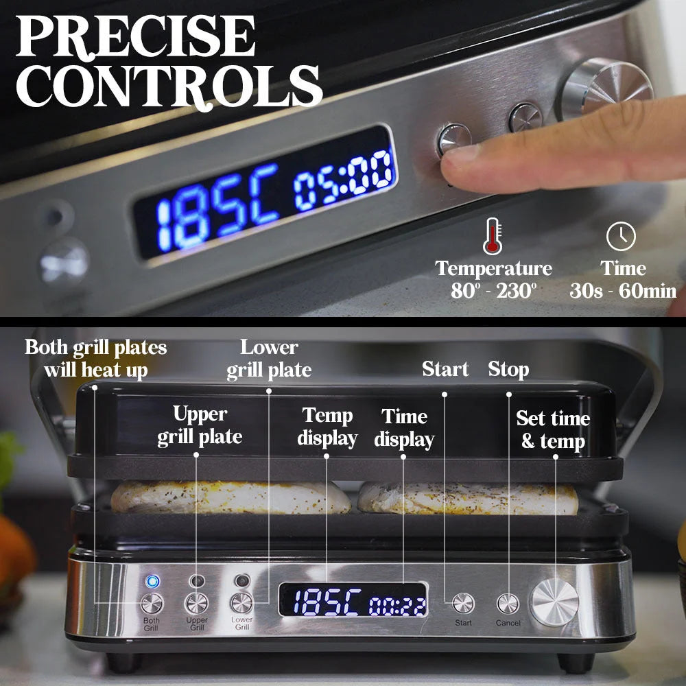 EUROCHEF Smart Multi Contact Grill Sandwich Press Panini