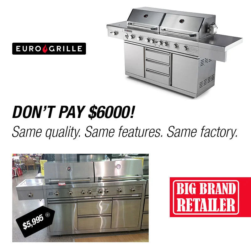 EuroGrille 9 Burner Outdoor BBQ Grill Barbeque Gas