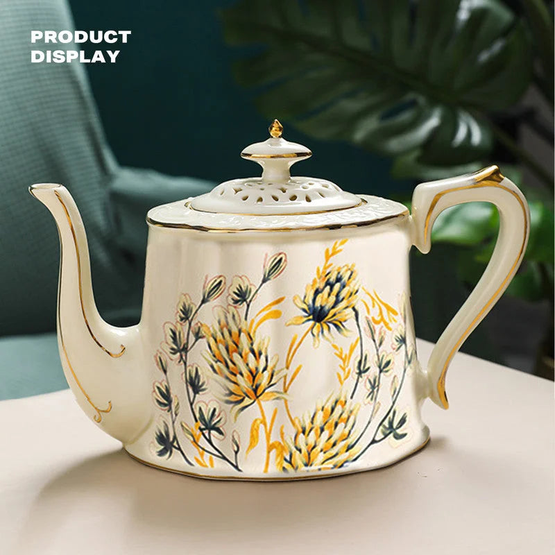 European Afternoon Tea Coffee Cups Saucers and Teapot