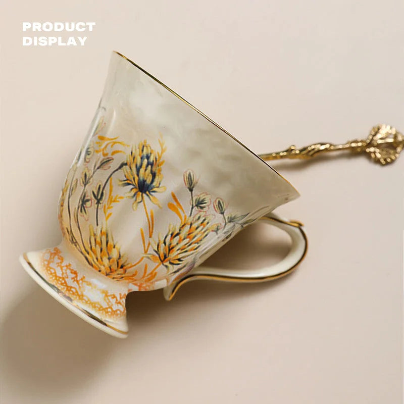 European Afternoon Tea Coffee Cups Saucers and Teapot
