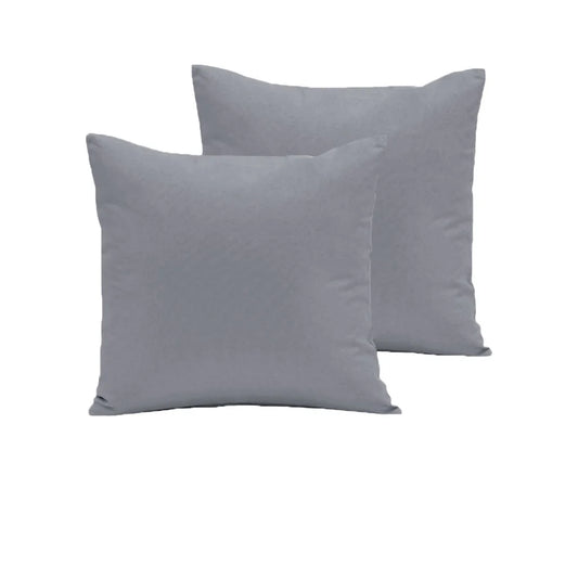 European Pillowcases Pair Polyester Cotton 280TC Grey