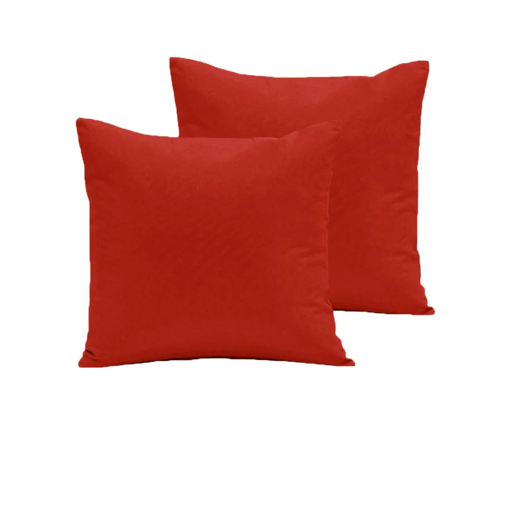 European Pillowcases Pair Polyester Cotton 280TC Red - Home