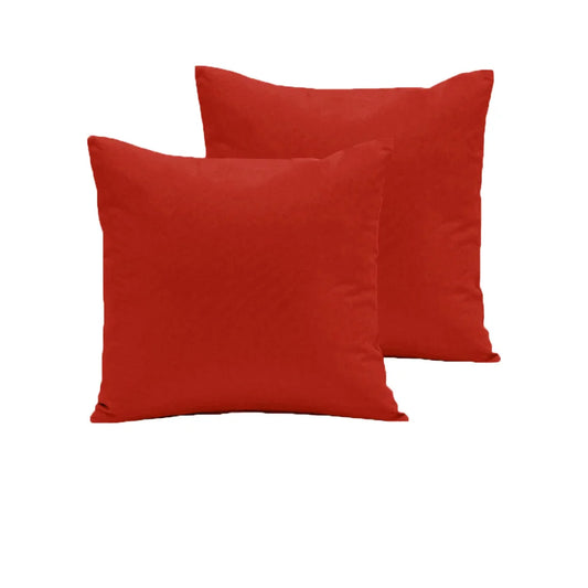 European Pillowcases Pair Polyester Cotton 280TC Red - Home