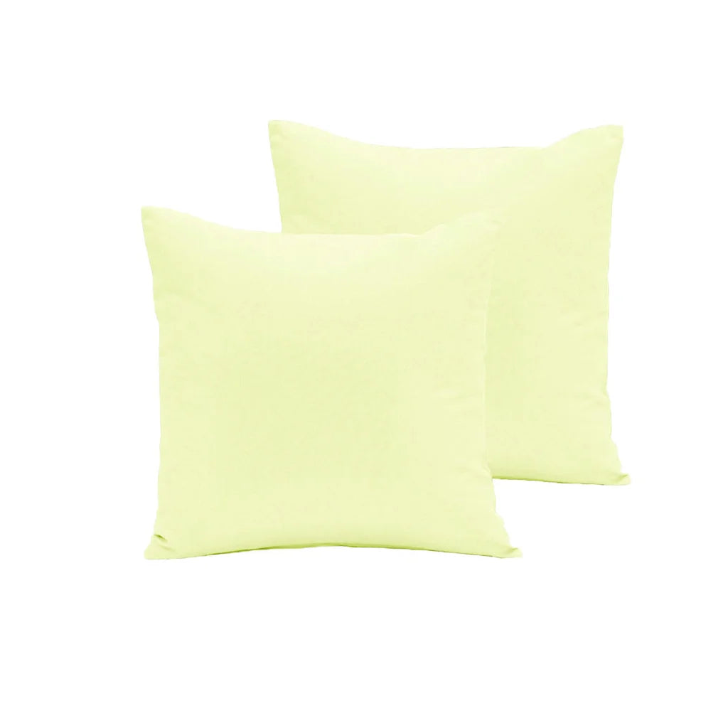 European Pillowcases Pair Polyester Cotton - Buttercup