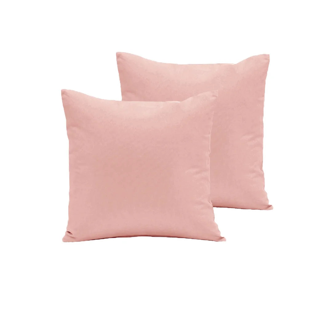 European Pillowcases Pair Polyester Cotton - Coral - Home &