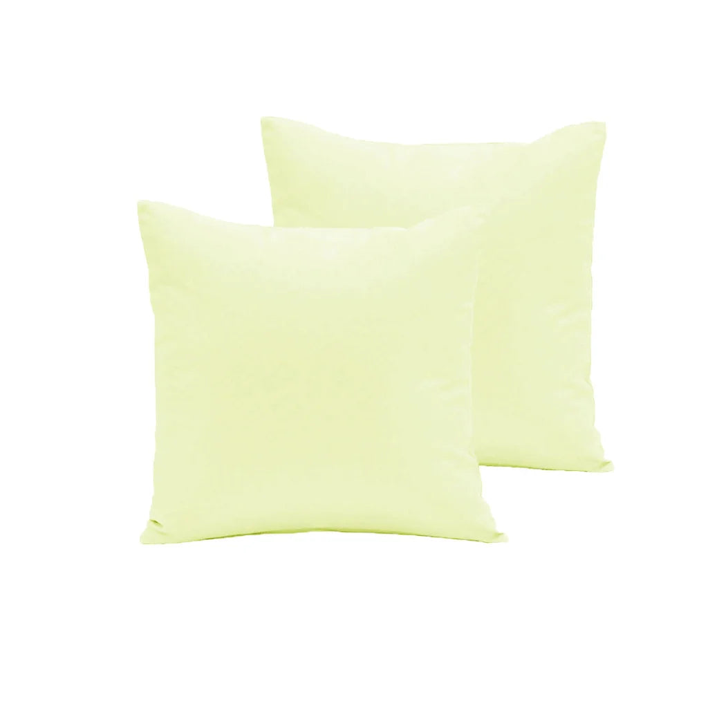 European Pillowcases Pair Polyester Cotton - Ivory - Home &