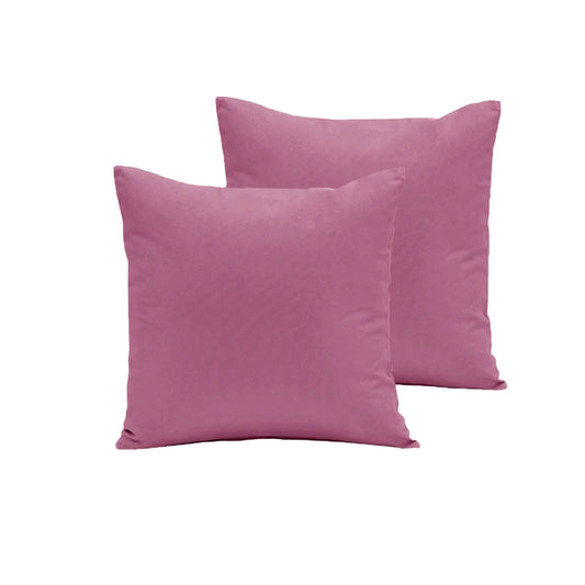 European Pillowcases Pair Polyester Cotton - Plum - Home &