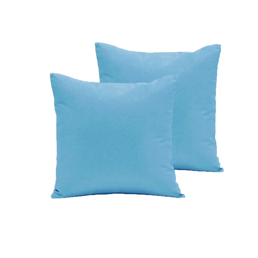European Pillowcases Pair Polyester Cotton - Sky - Home &