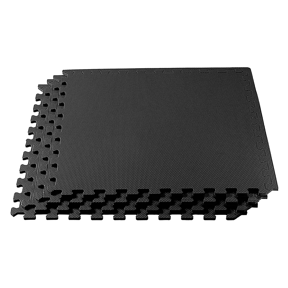 Eva fitness gym with interlocking floor puzzle mat tiles