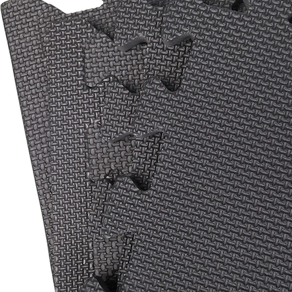Eva fitness gym with interlocking floor puzzle mat