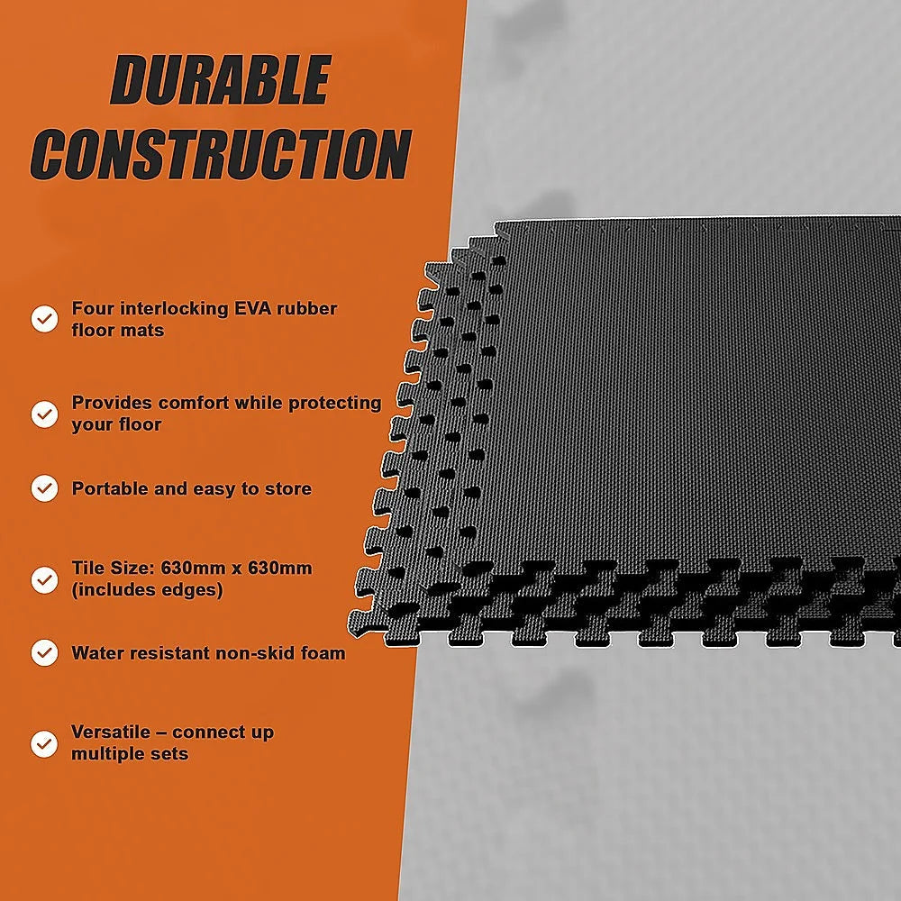 Black floor mat set with driver and passenger mat sections