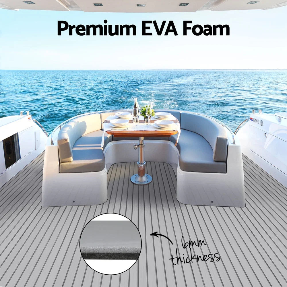 Eva boat flooring with matching accessories and clear item layout