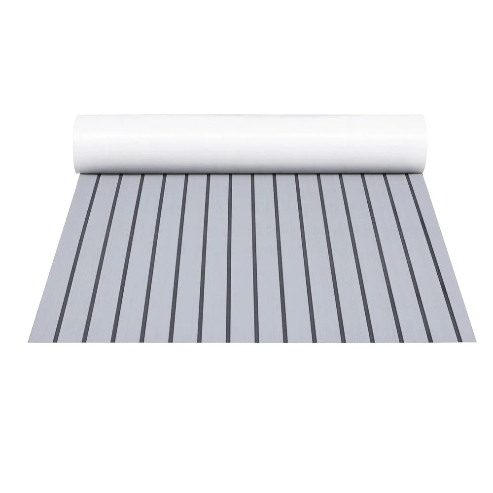 Grey foam 6cm eva boat flooring with matching accessories and clear item layout