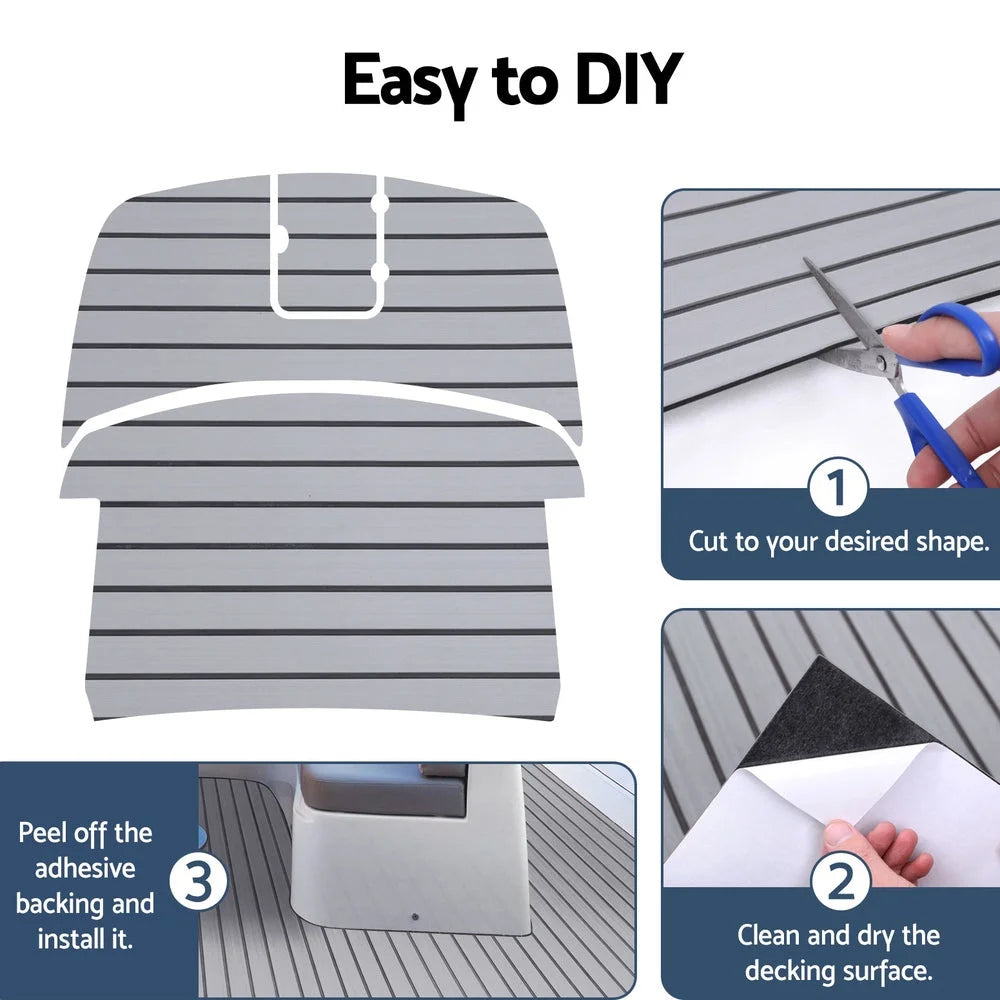 Eva boat flooring with handles, panels and accessory pieces