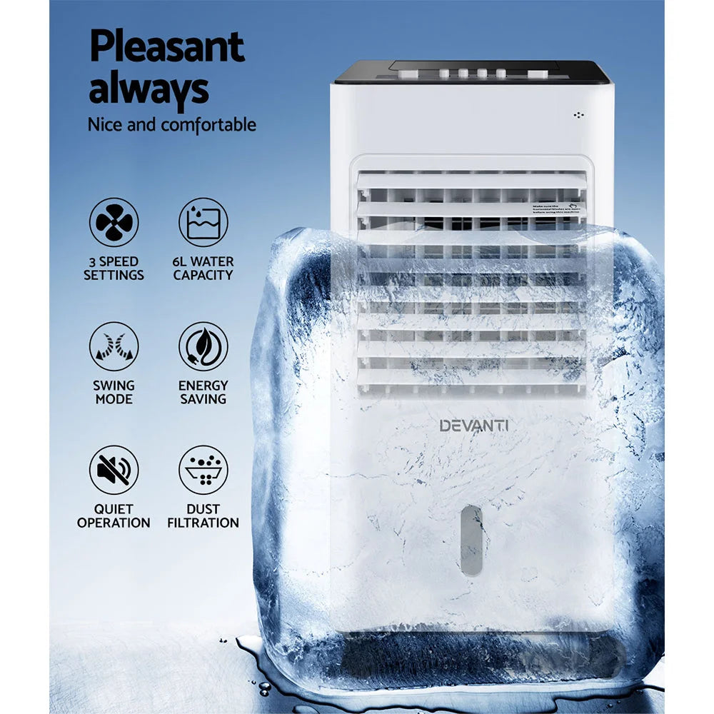 Evaporative Air Cooler Conditioner Portable 6L Cooling Fan
