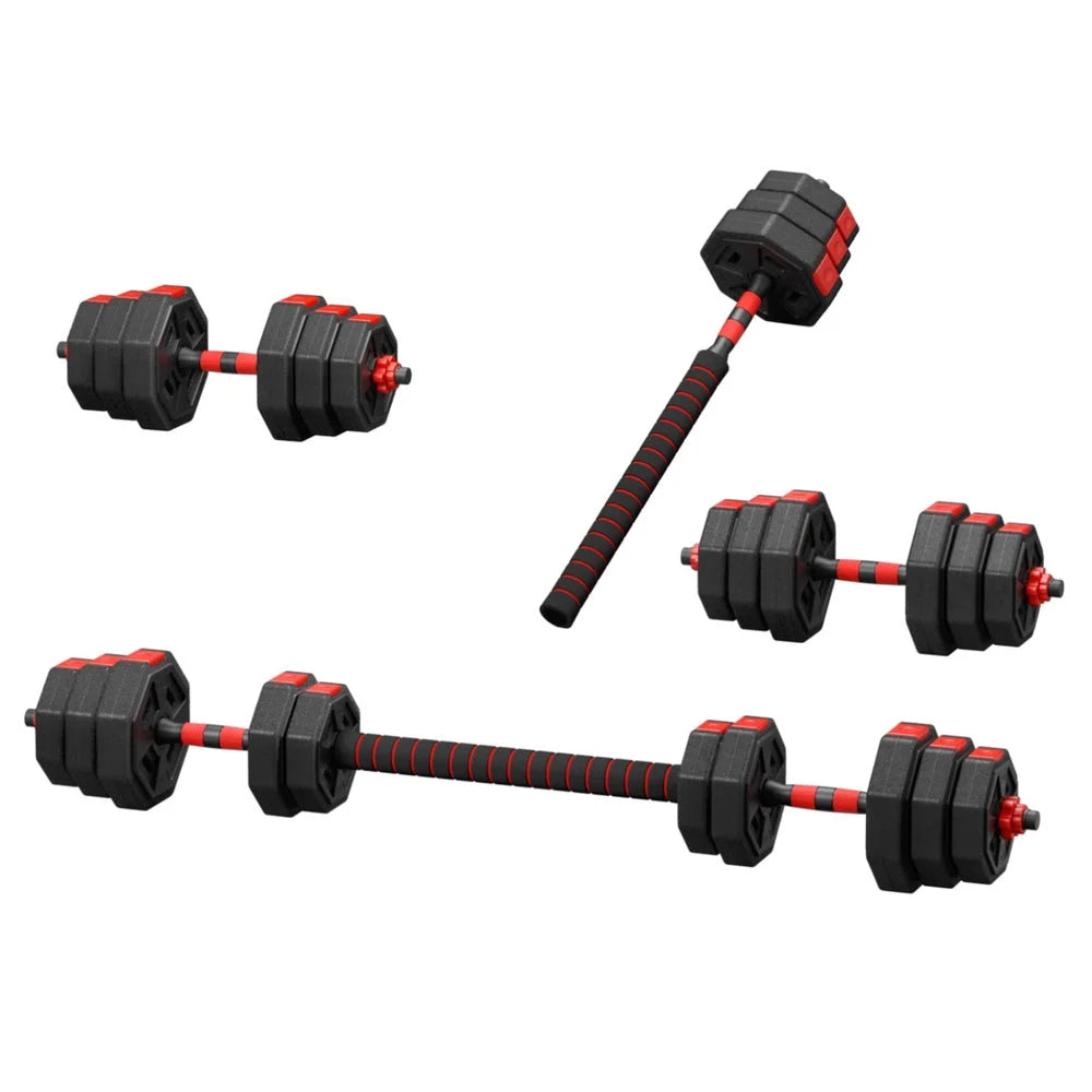 Everfit 20kg Adjustable Dumbbell Barbell Set Weight Plates
