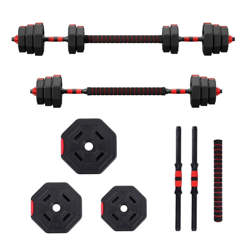 Everfit 20kg Adjustable Dumbbell Barbell Set Weight Plates