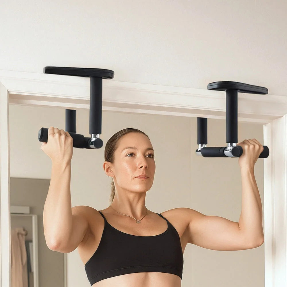 Everfit 2Pcs/Set Pull Up Bar Portable Foldable Dip Station