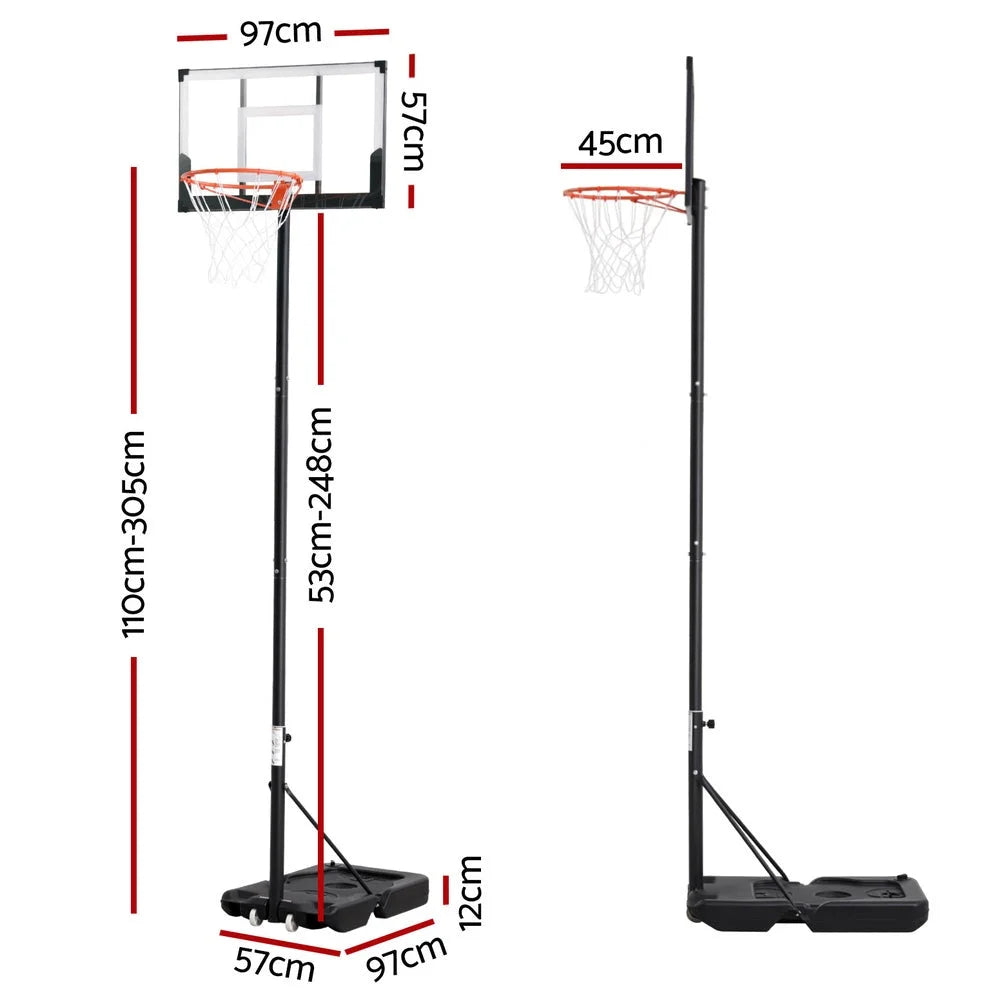 Everfit 3.05M Basketball Hoop Stand System Portable Height
