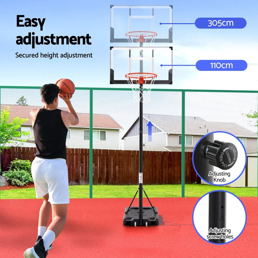 Everfit 3.05M Basketball Hoop Stand System Portable Height
