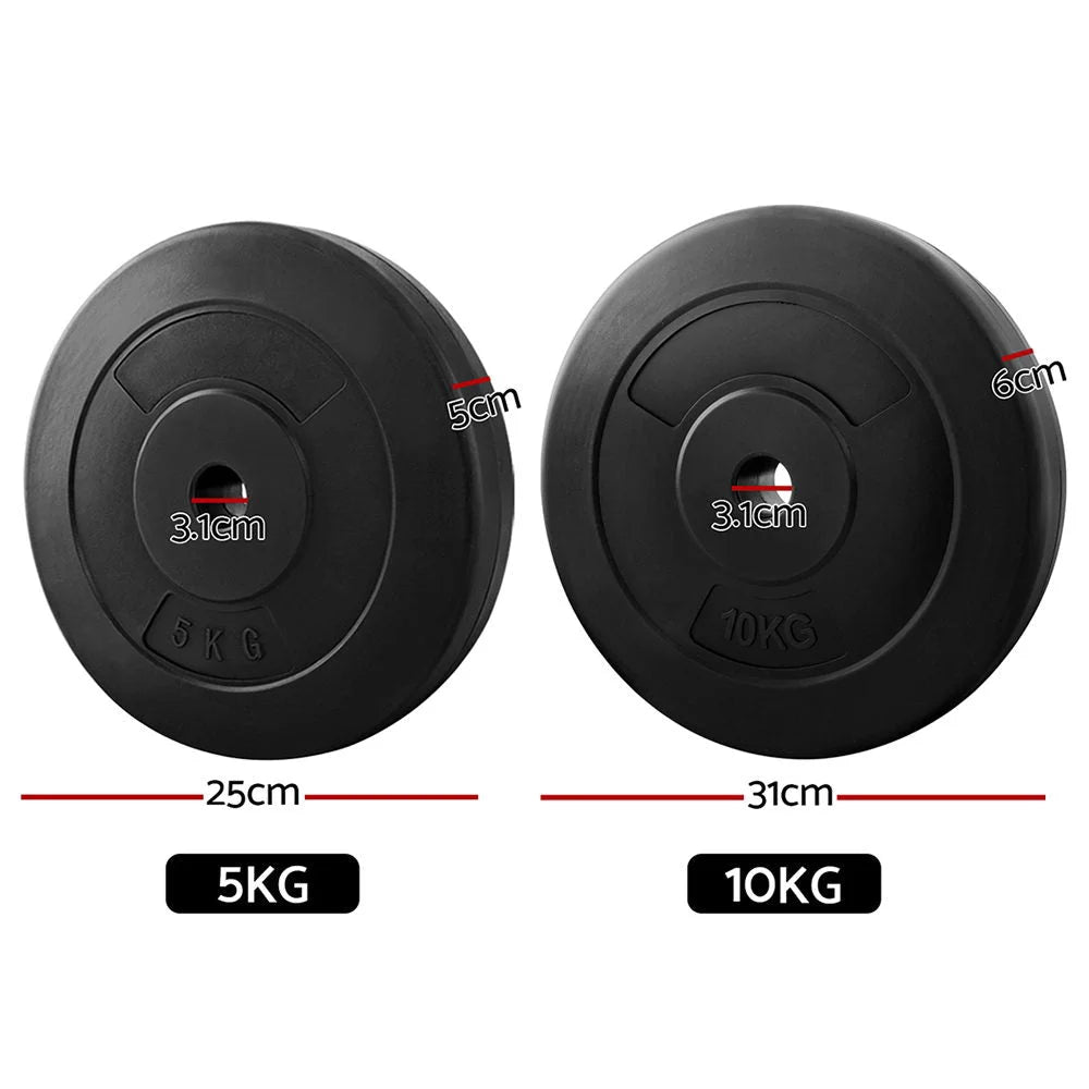 Everfit 30kg Barbell Weight Plates Standard Home Gym Press