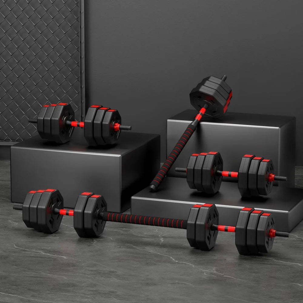 Everfit 40kg Adjustable Dumbbell Barbell Set Weight Plates