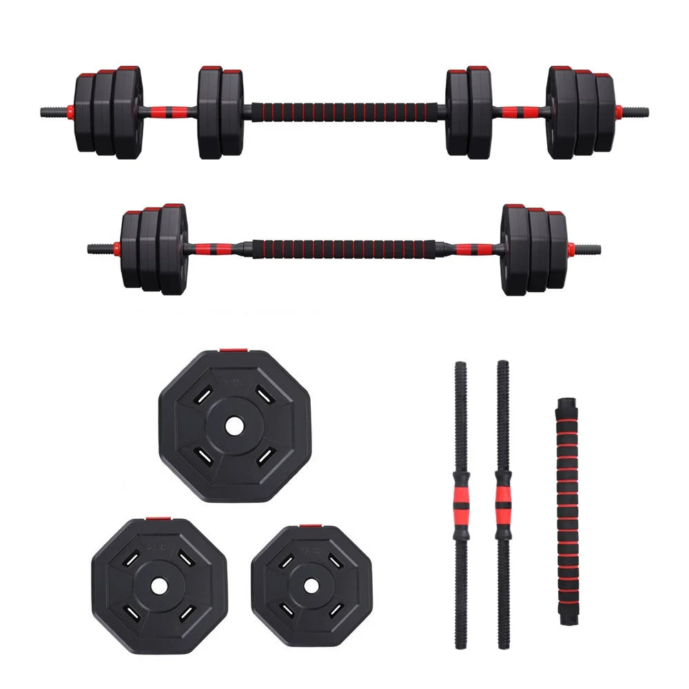 Everfit 40kg Adjustable Dumbbell Barbell Set Weight Plates