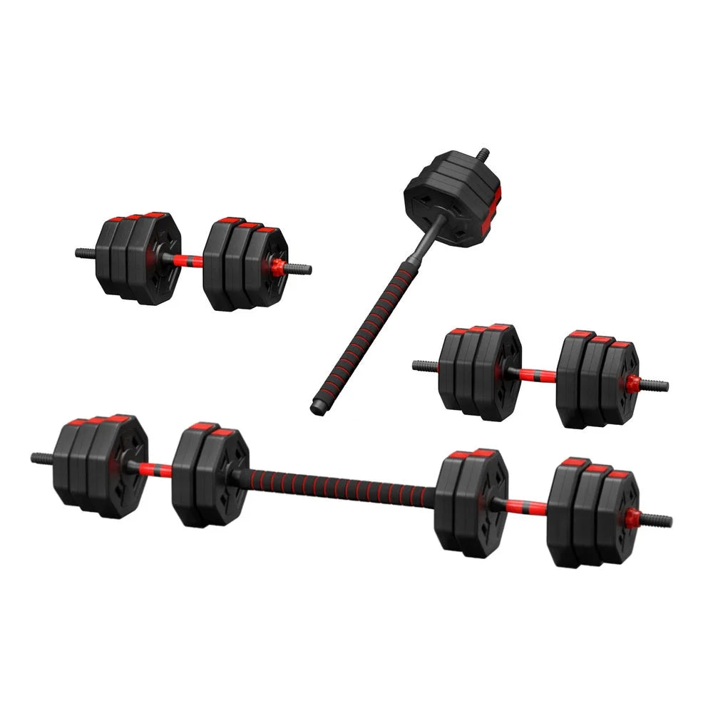 Everfit 40kg Adjustable Dumbbell Barbell Set Weight Plates
