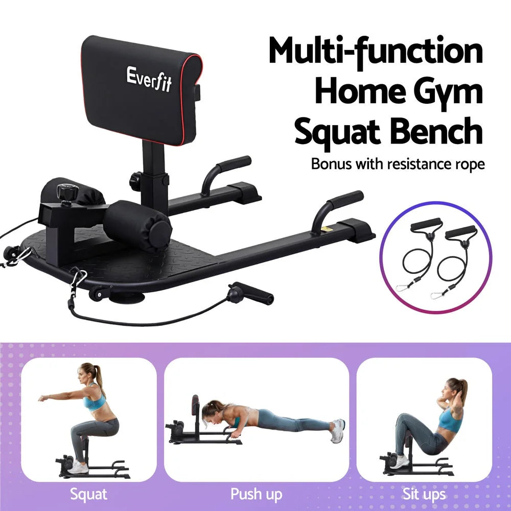 Everfit Deep Sissy Squat Weight Bench Adjustable Leg