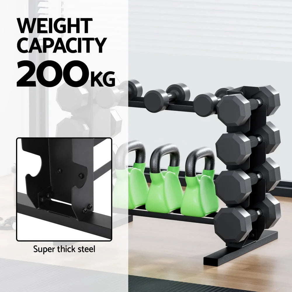 Everfit Dumbbells Rack Dumbbell Kettlebell Stand Home Gym