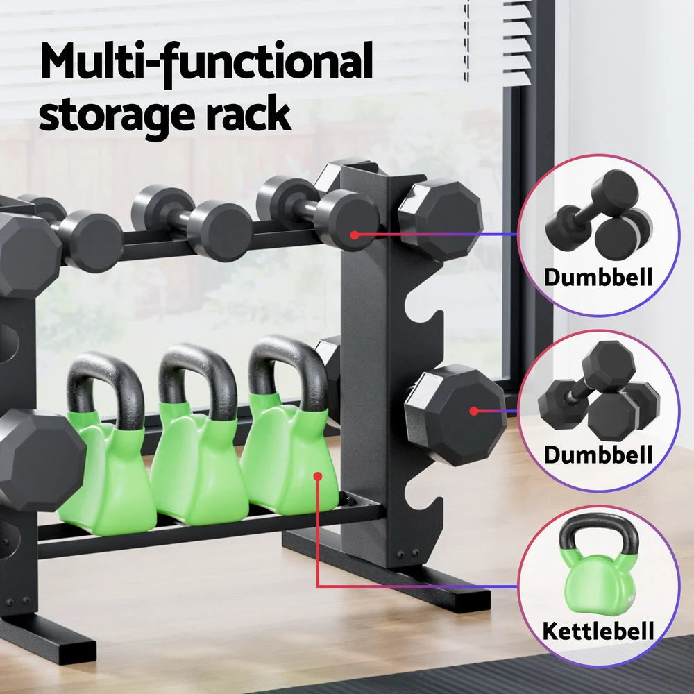 Dumbbells Rack Dumbbell Kettlebell Stand Gym Storage 200kg Capacity
