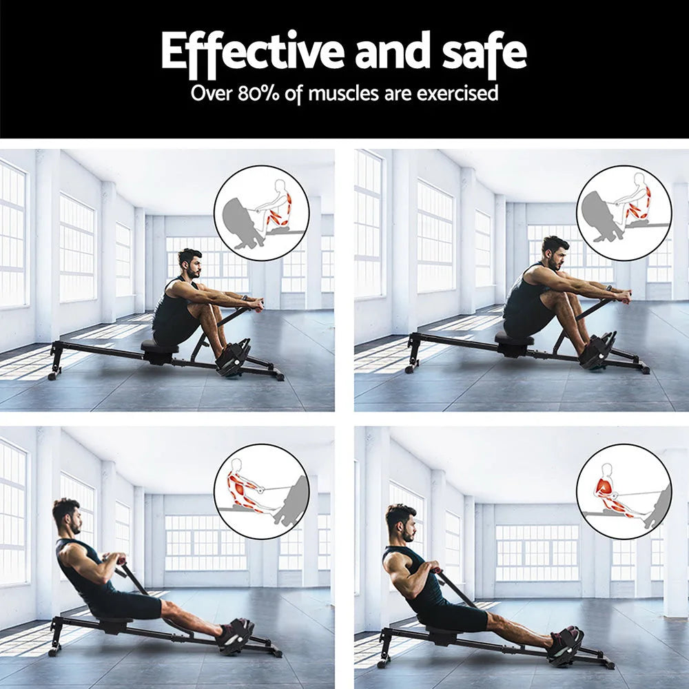 Everfit Hydraulic Rowing Machine Rower 12 Levels Resistance