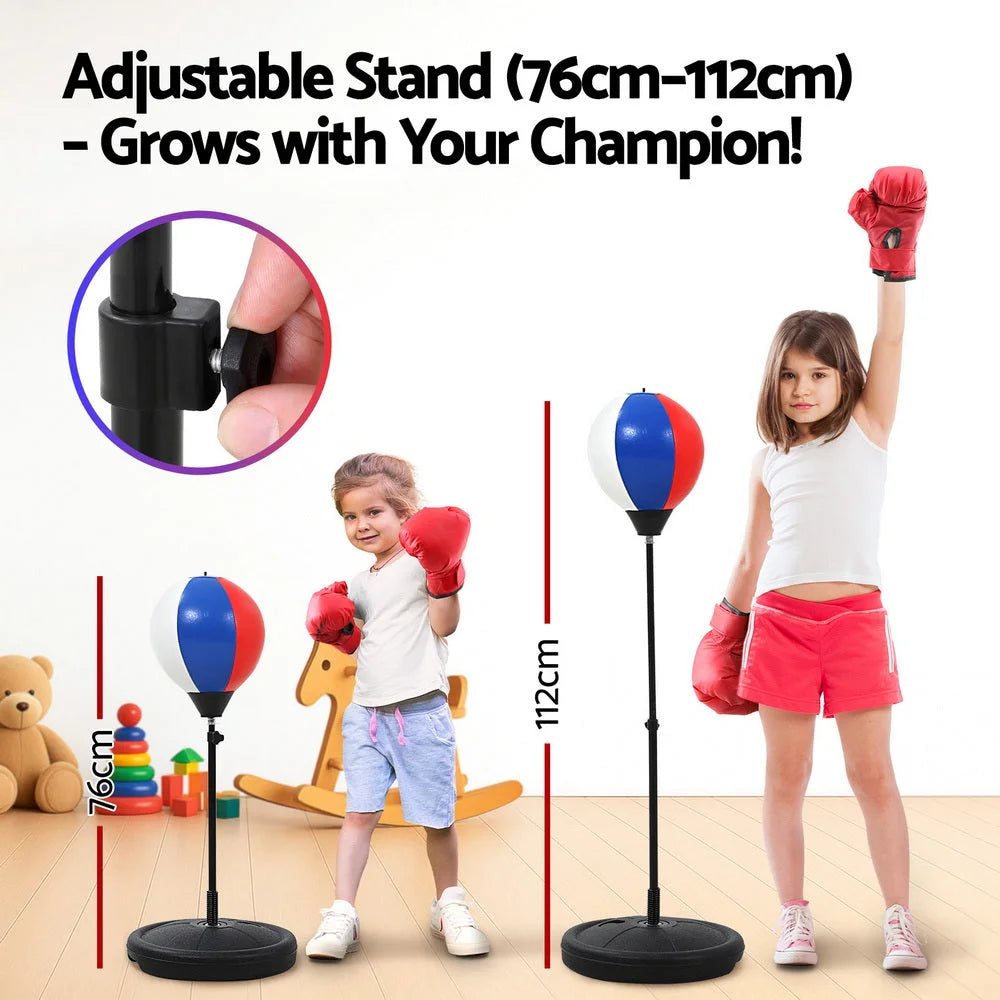 Everfit Kids Punching Bag Stand Set Adjustable 76-112cm