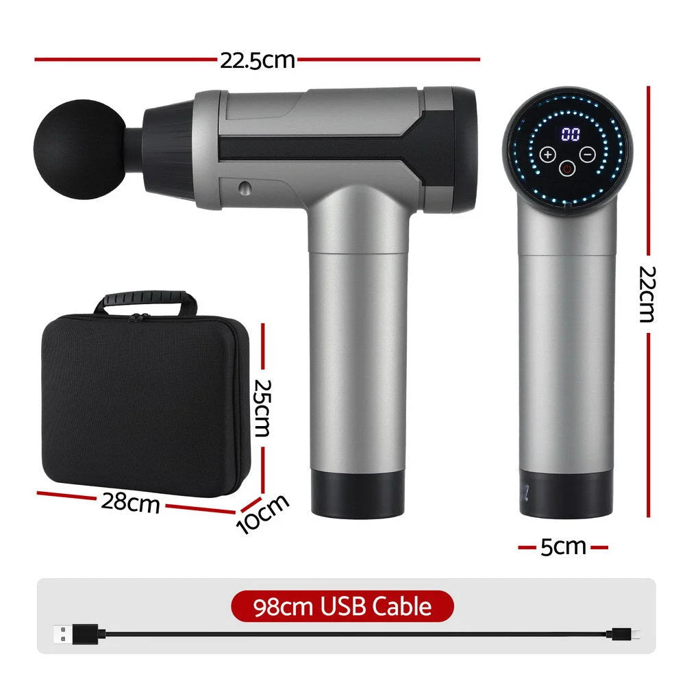 Massage Gun Speed 6 Heads with Vibration Muscle Massager Chargeable Black
