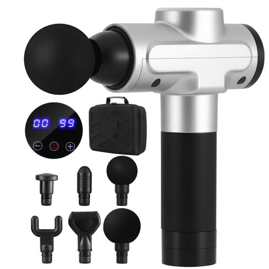 Silver 6 massage gun speed with heads vibration muscle massager