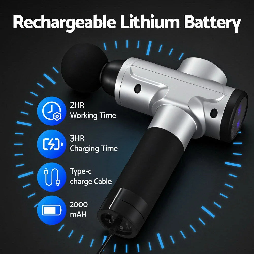 Massage gun speed with heads vibration muscle massager chargeable