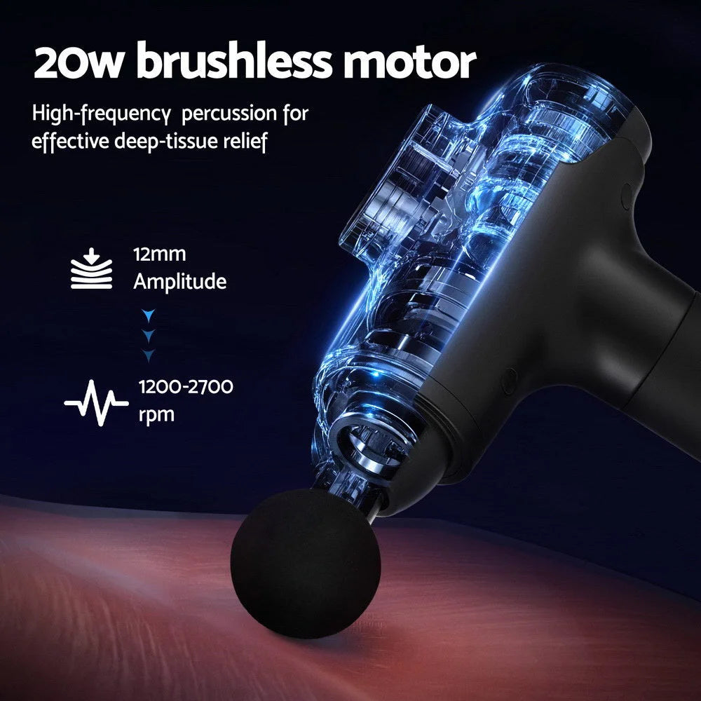 Everfit Massage Gun 30 Speed 8 Heads Vibration Muscle