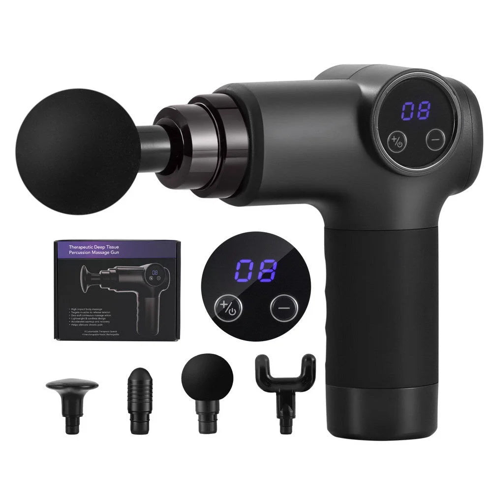 Everfit Massage Gun 8 Speed 4 Heads Vibration Muscle