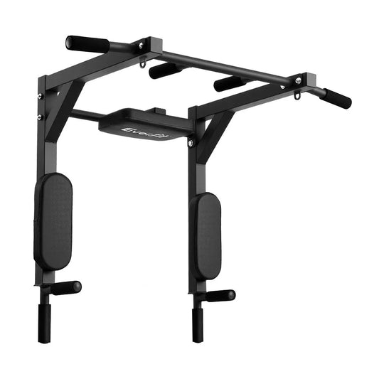 Everfit Pull Up Bar Dip Station Multi Gym 150kg Home Power