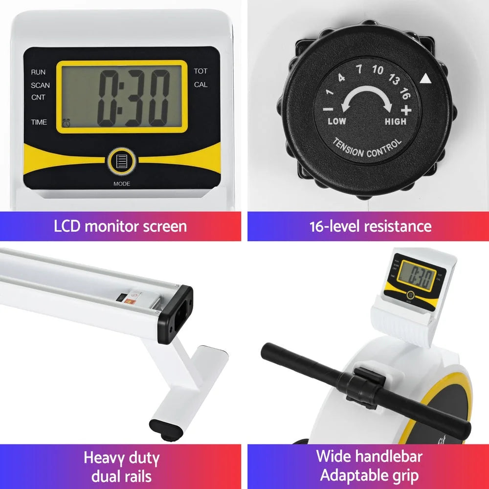 Everfit Rowing Machine 16 Levels Magnetic Rower Home Gym