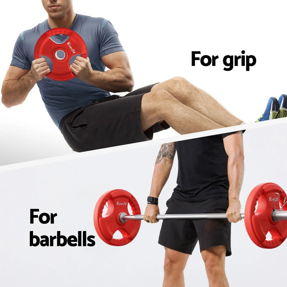 Everfit weight plates with caster wheels and side handle rail