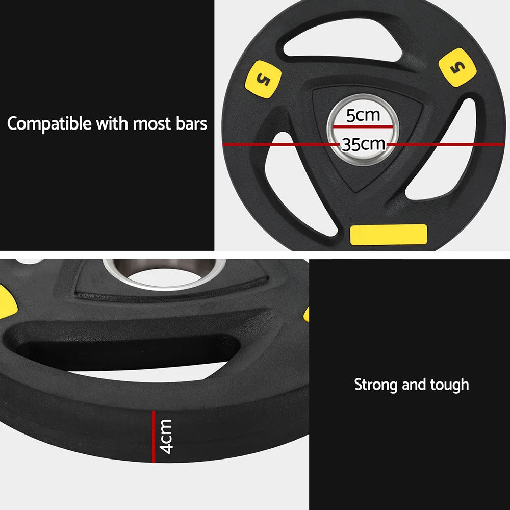 Everfit weight plates with handles, panels and accessory pieces