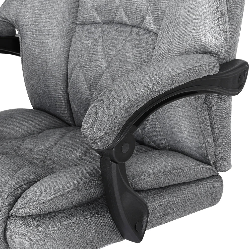 Executive Office Chair Fabric Recliner - Grey