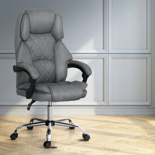 Executive Office Chair Fabric Recliner - Grey