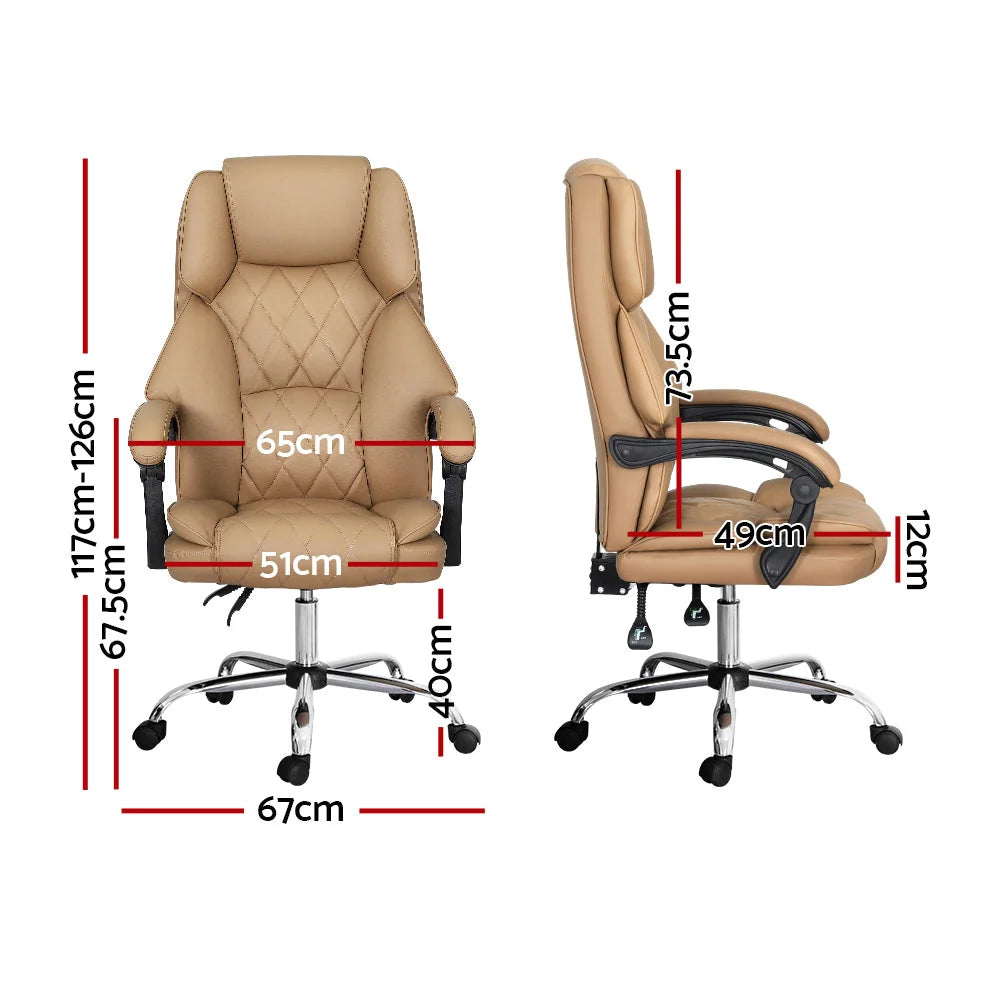 Executive Office Chair Leather Recliner - Espresso