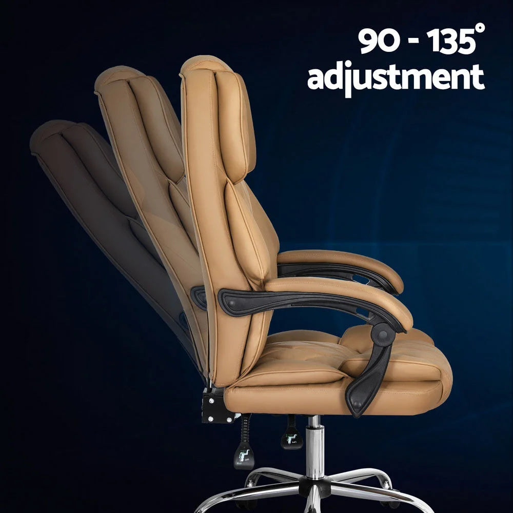 Executive Office Chair Leather Recliner - Espresso