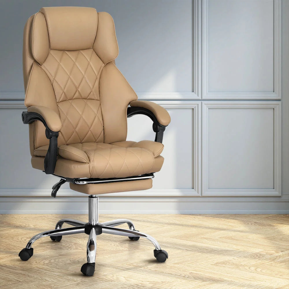Executive Office Chair Leather with Footrest