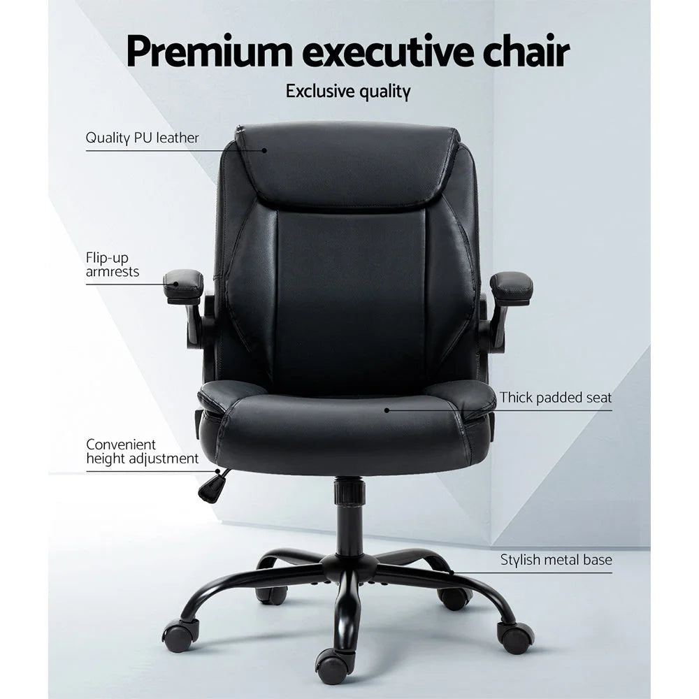 Executive Office Chair Mid Back - Black